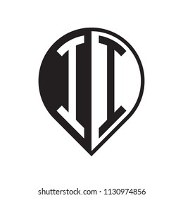 initial letter pin logo black