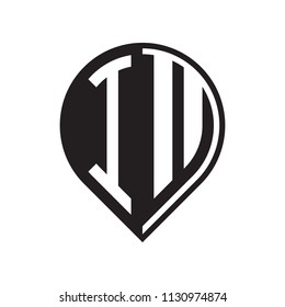 initial letter pin logo black