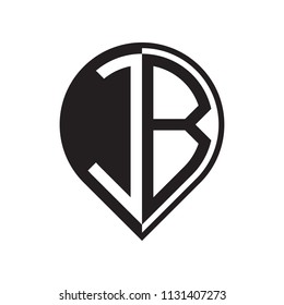 initial letter pin logo black