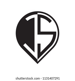 initial letter pin logo black