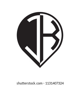 initial letter pin logo black