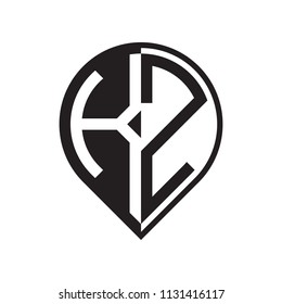 initial letter pin logo black