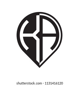 initial letter pin logo black