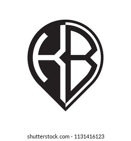 initial letter pin logo black
