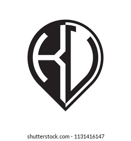 initial letter pin logo black