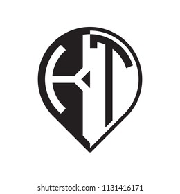 initial letter pin logo black