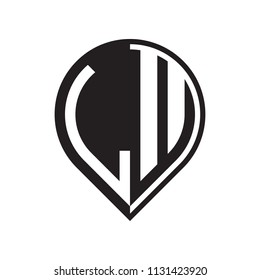 initial letter pin logo black