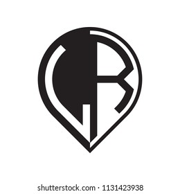 initial letter pin logo black