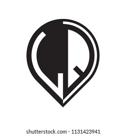 initial letter pin logo black