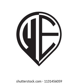 initial letter pin logo black