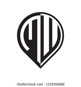 initial letter pin logo black