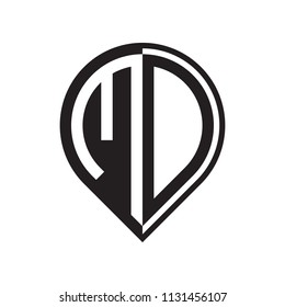 initial letter pin logo black
