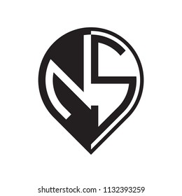 initial letter pin logo black