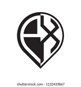 initial letter pin logo black