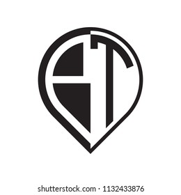 initial letter pin logo black