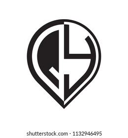 initial letter pin logo black