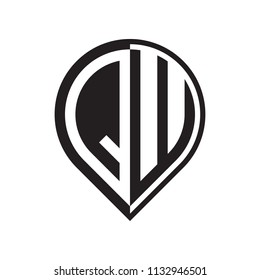 initial letter pin logo black