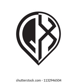 initial letter pin logo black