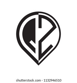 initial letter pin logo black