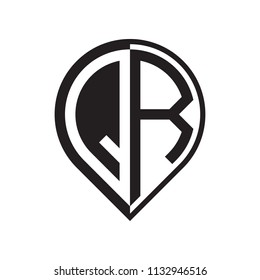 initial letter pin logo black