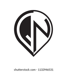 initial letter pin logo black