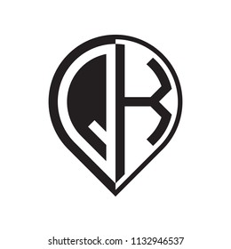 initial letter pin logo black