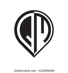 initial letter pin logo black