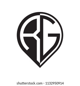 initial letter pin logo black PA to PZ-04