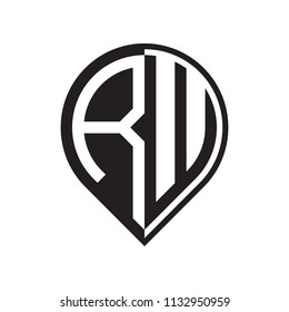 initial letter pin logo black PA to PZ-04