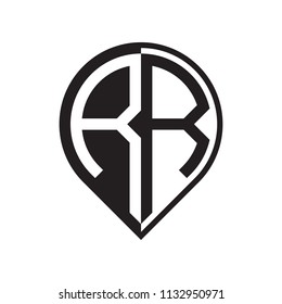 initial letter pin logo black PA to PZ-04