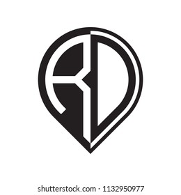 initial letter pin logo black PA to PZ-04
