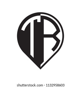 initial letter pin logo black