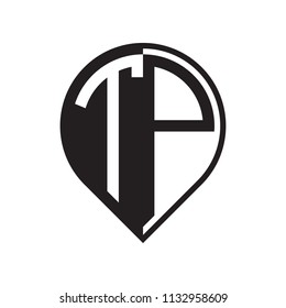 initial letter pin logo black