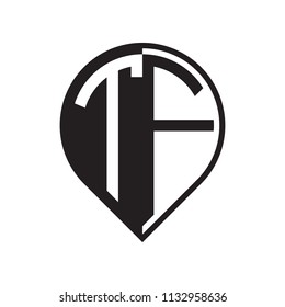 initial letter pin logo black