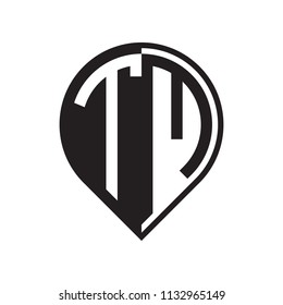 initial letter pin logo black