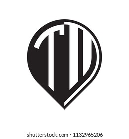 initial letter pin logo black