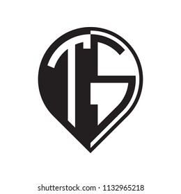initial letter pin logo black