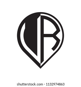 initial letter pin logo black