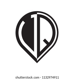 initial letter pin logo black