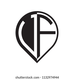 initial letter pin logo black