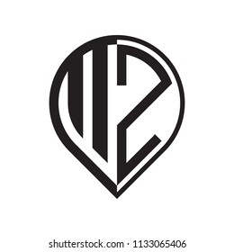 initial letter pin logo black