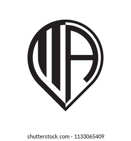 initial letter pin logo black