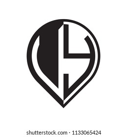 initial letter pin logo black