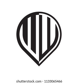 initial letter pin logo black