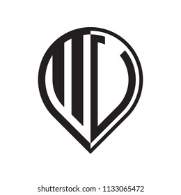 initial letter pin logo black