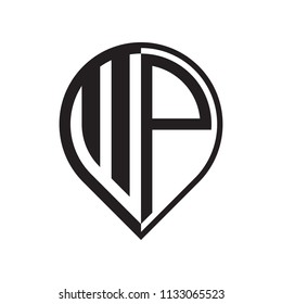 initial letter pin logo black