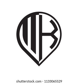 initial letter pin logo black