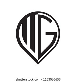 initial letter pin logo black