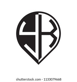 initial letter pin logo black