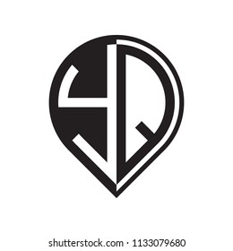 initial letter pin logo black